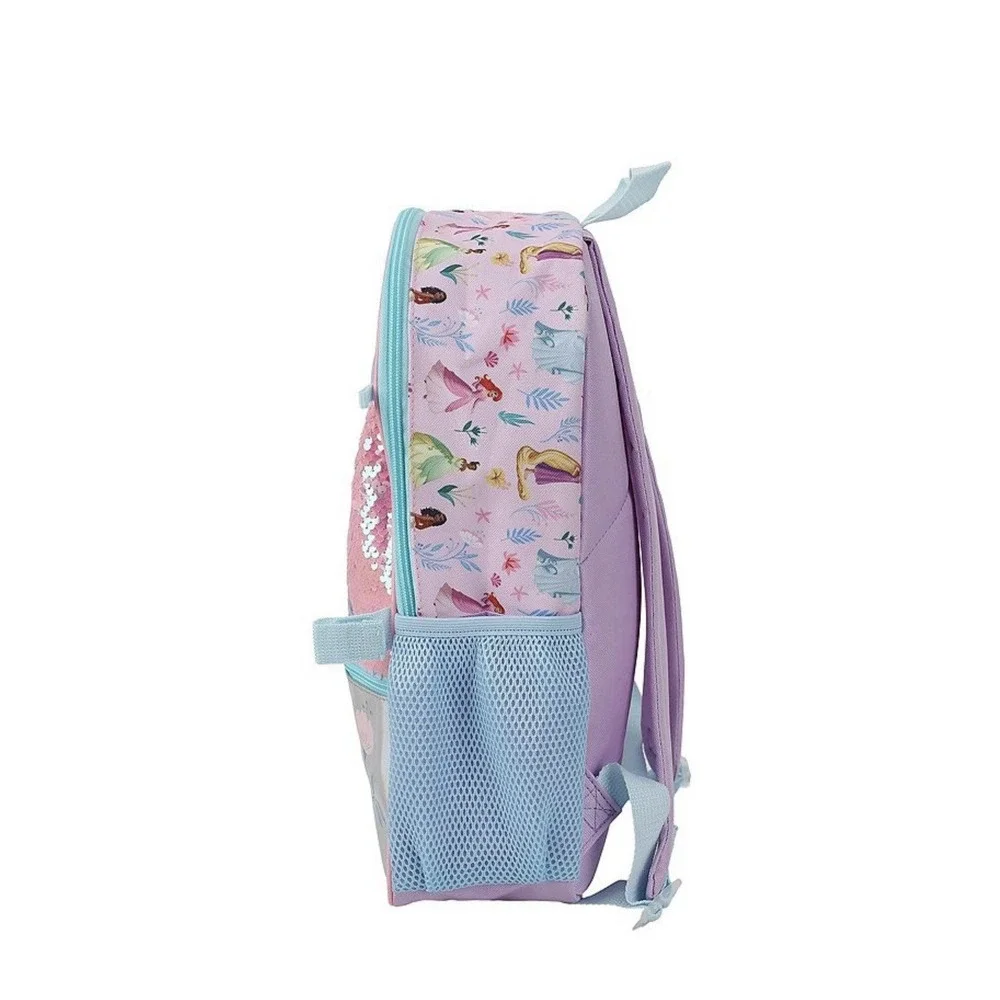 Disney Princess 5-Piece Backpack Set Sequin School Bag Lunch Box Accessories NWT